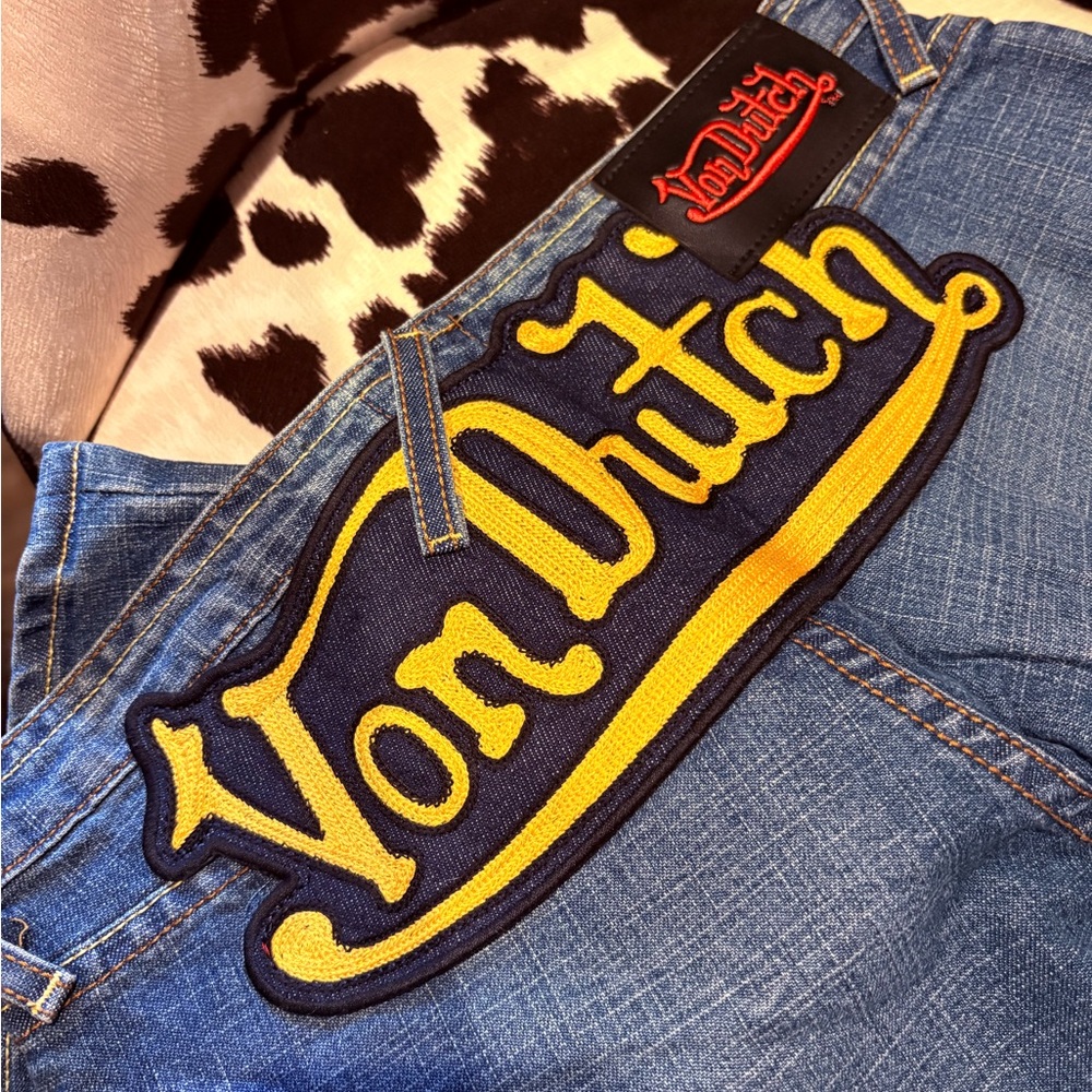 Y2K Von Dutch RARE designer Denim with Bold Yellow branding NWOT🔥🔥🔥🔥🔥🔥 - Picture 3 of 6